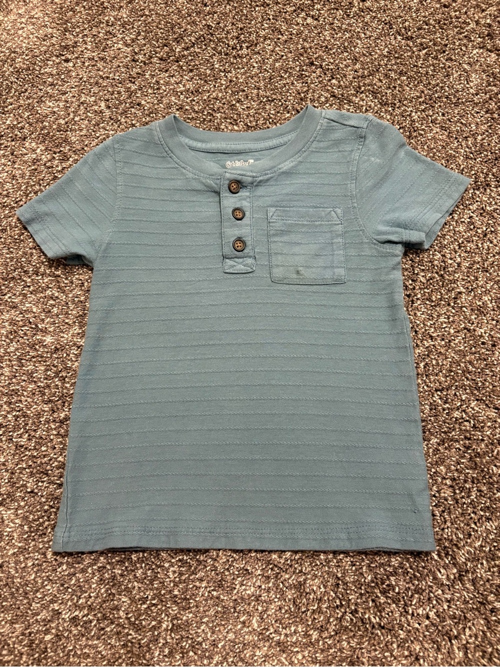 Cat & Jack Soft Blue Short-Sleeve Henley Tee